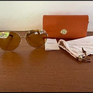 Tory Burch TY6078 Amber Aviators oversized $200